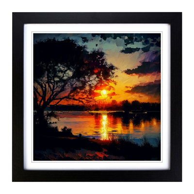 Sunset Post-Impressionism - Framed Print