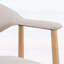Élégantes chaises de salle à manger rembourrées avec dossier incurvé, tissu beige et structure en bois d'hévéa naturel, ensemble de 2-678896381