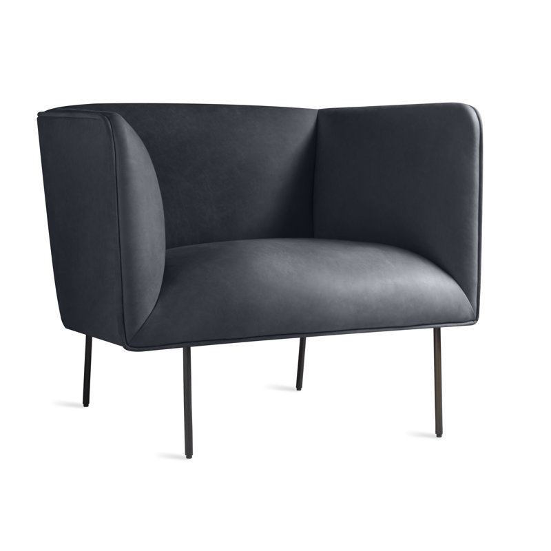 Dandy Leather Lounge Chair, Ink Leather