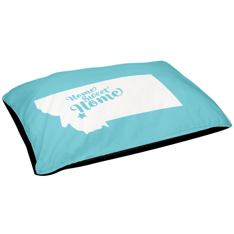 Coussin d'extérieur pour chien Home Sweet, Petit (l 28 po x P 18 po x H 6 po), Sarcelle, Butte