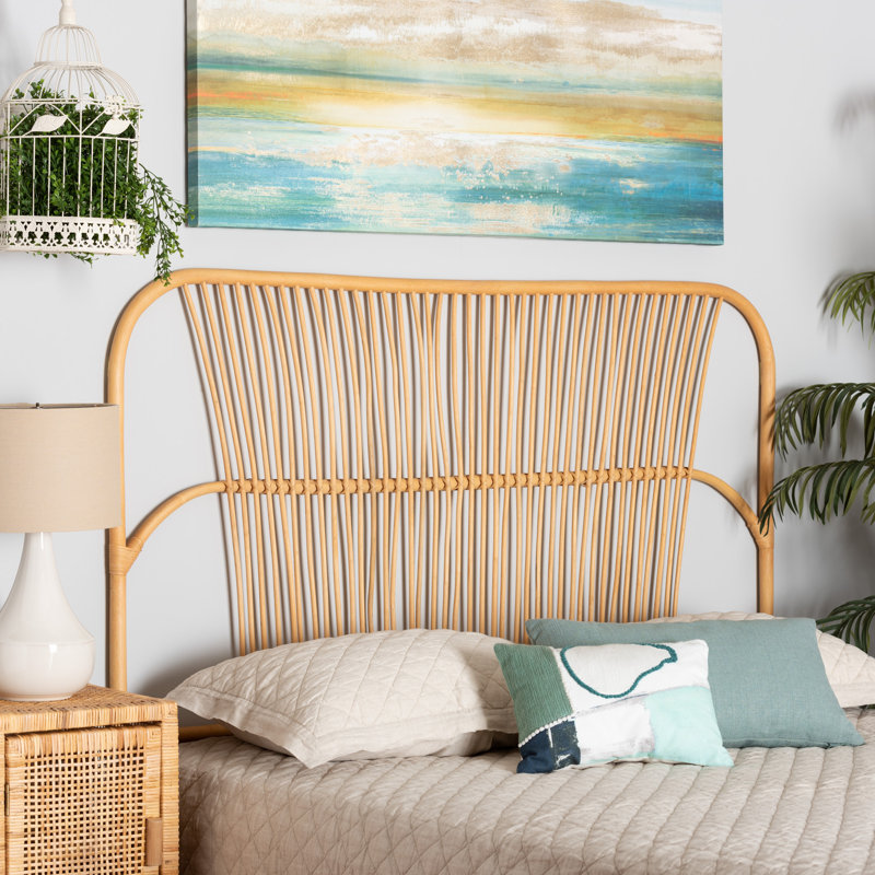 Natural Rattan Queen Size Wall-Mount Headboard