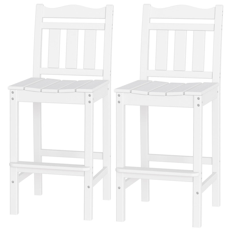 Ensemble de 2 chaises de bar d'extérieur 44 po Adirondack, Blanc