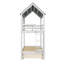 Lit superposé de style maison avec toit gigogne escamotable et fenêtres