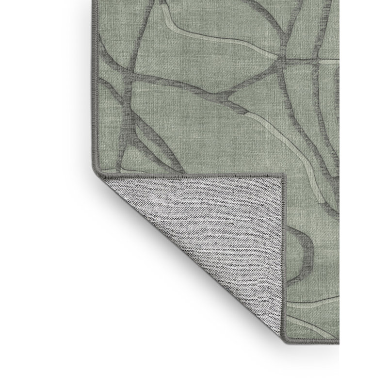 Tapis abstrait lavable à la machine, Rond 7 pi