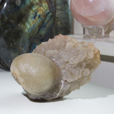 Fluorite botryoïde sur améthyste