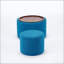 Repose-pieds avec rangement Ball & Cast, repose-pieds rembourré en lin avec plateau en bois, 22,75 po