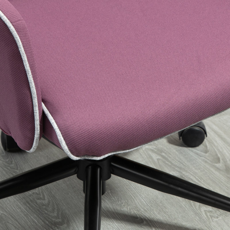 Velvet Task Chair, Purple, Black