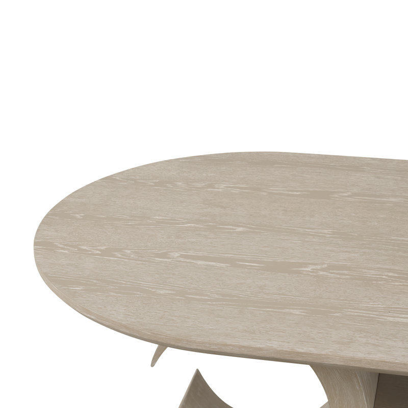 Table de salle à manger ovale en bois Wigley, taupe