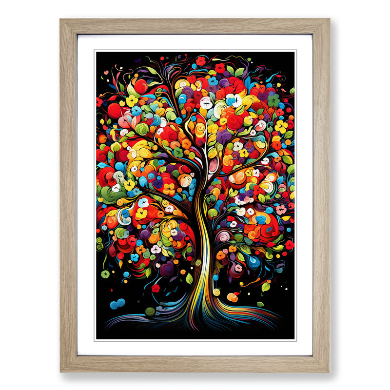 Single Picture Frame Print on Wood, Oak Framed, 34cm H x 25cm W