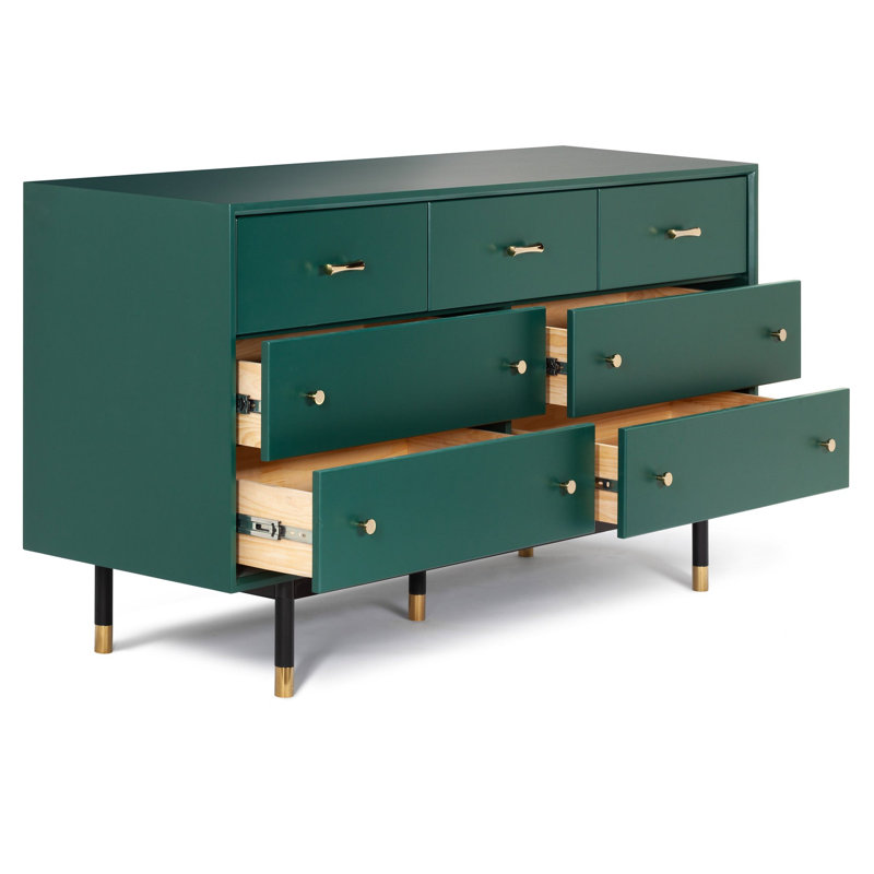 Commode 7 tiroirs Anni, Vert
