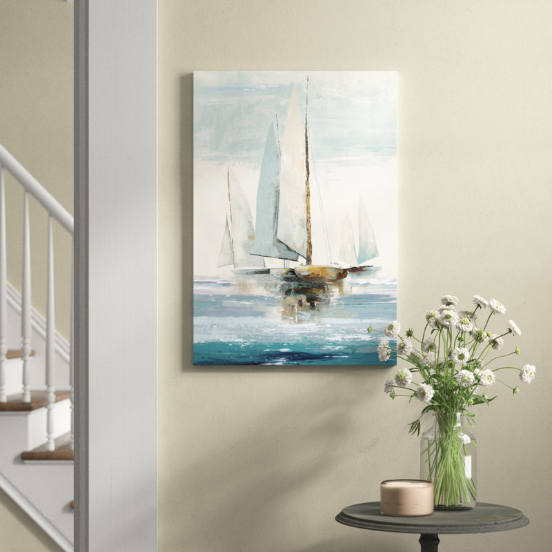 Quiet Boats I by Vincent Van Gogh - Painting on Canvas, 152.5 cm H x 101.5 cm W, Black Floater Framed