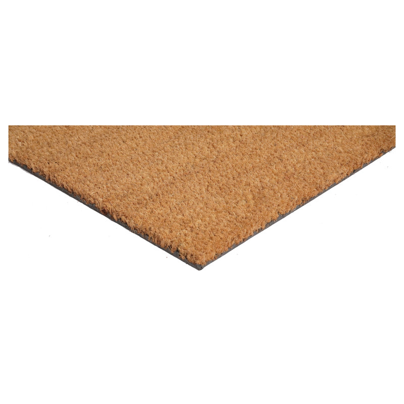 Natural Coir with Vinyl Backing Doormat, 12" x 24", 12" W  x  24" L