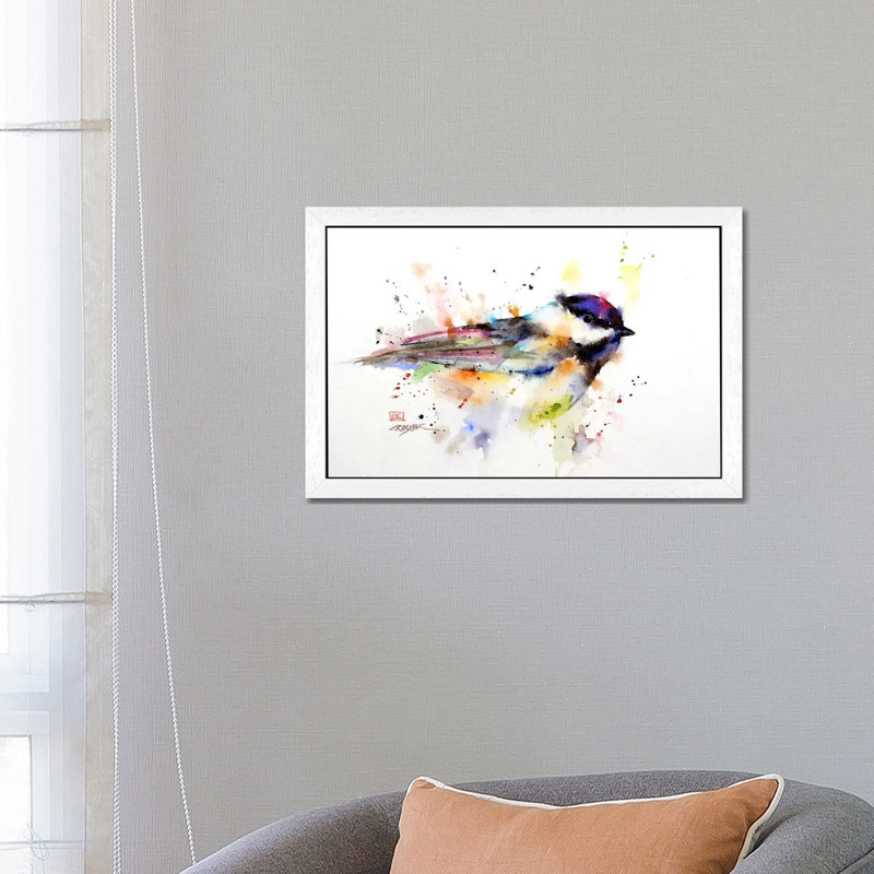 Bird by Dean Crouser - Floater Frame Painting on Canvas, White