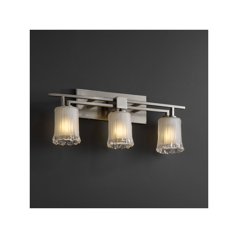 Éclairage pour meuble-lavabo 3 lumières Bluefarb, Blanc givré, Noir mat