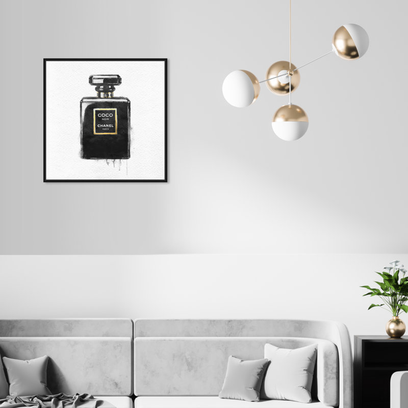 Noir II - peinture sur toile, H 12 po x l 12 po, Cadre noir
