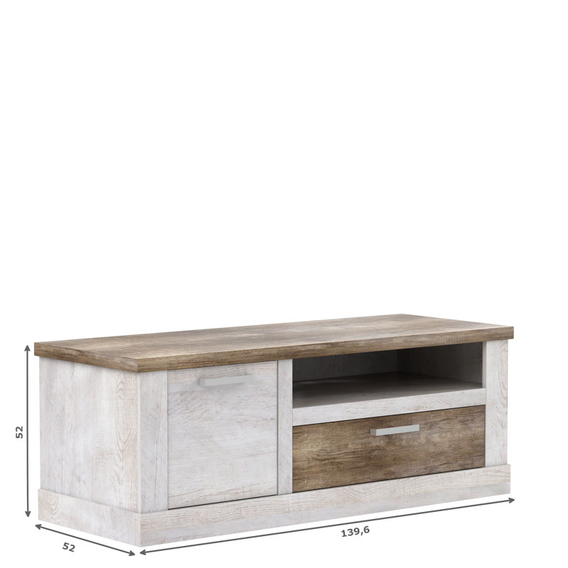 Ashaway Unfinished TV Stand for TVs up to 88", Pinia White