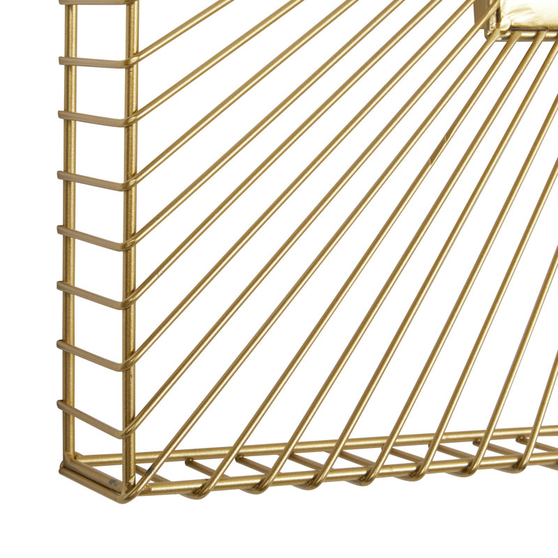 Square Gold Metal Dimensional Wall Mirror, 26" X 26"