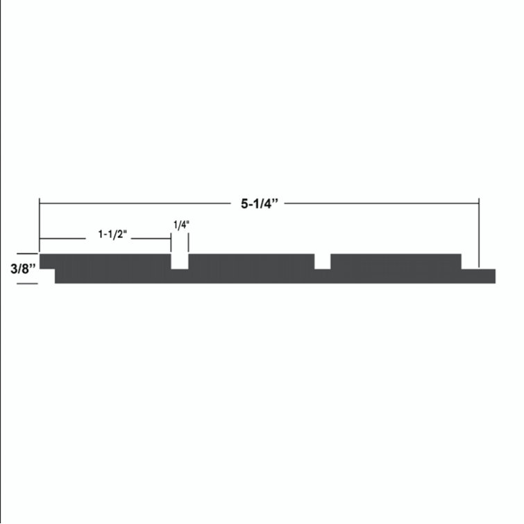 Timeline Wood 5-1/4-in x 72-in Smooth Fluted Thin Square Wood Wainscot Wall Panel (6-pack) in Brown | 1031