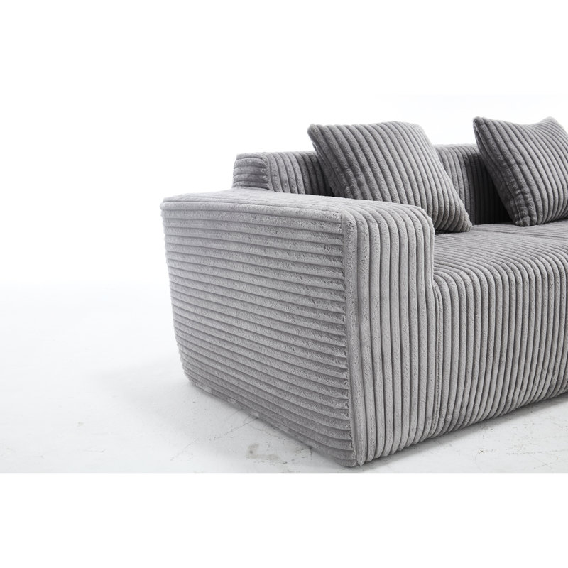 Canapé modulaire gris - confortable et spacieux pour la maison avec sièges profonds, Gris clair