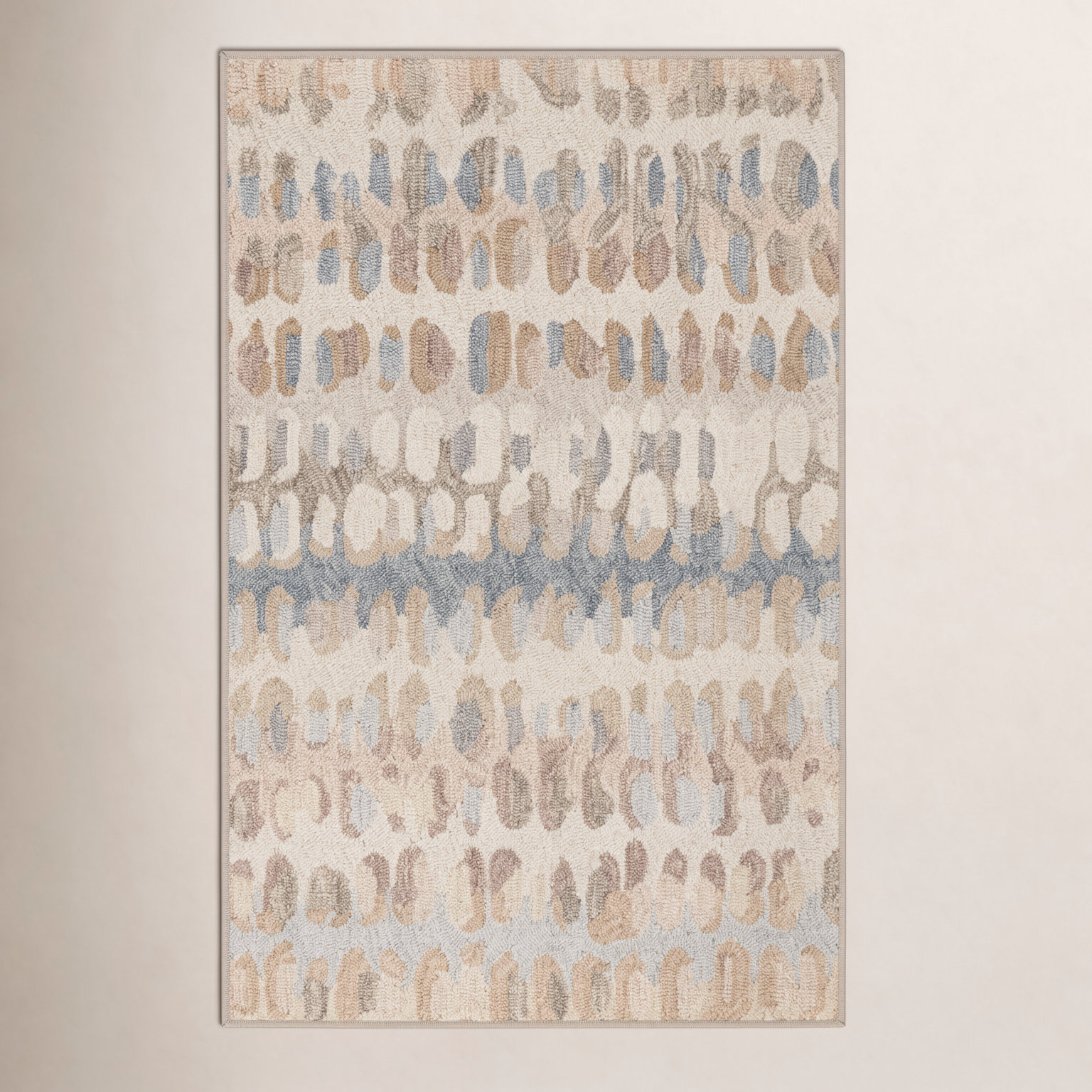 Paint Chip Natural Machine Printed Washable Rug, Runner 2'6" x 8'