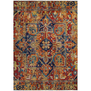 Murat Modern Orange Indoor/Outdoor Patio Rug - Lush Ambience