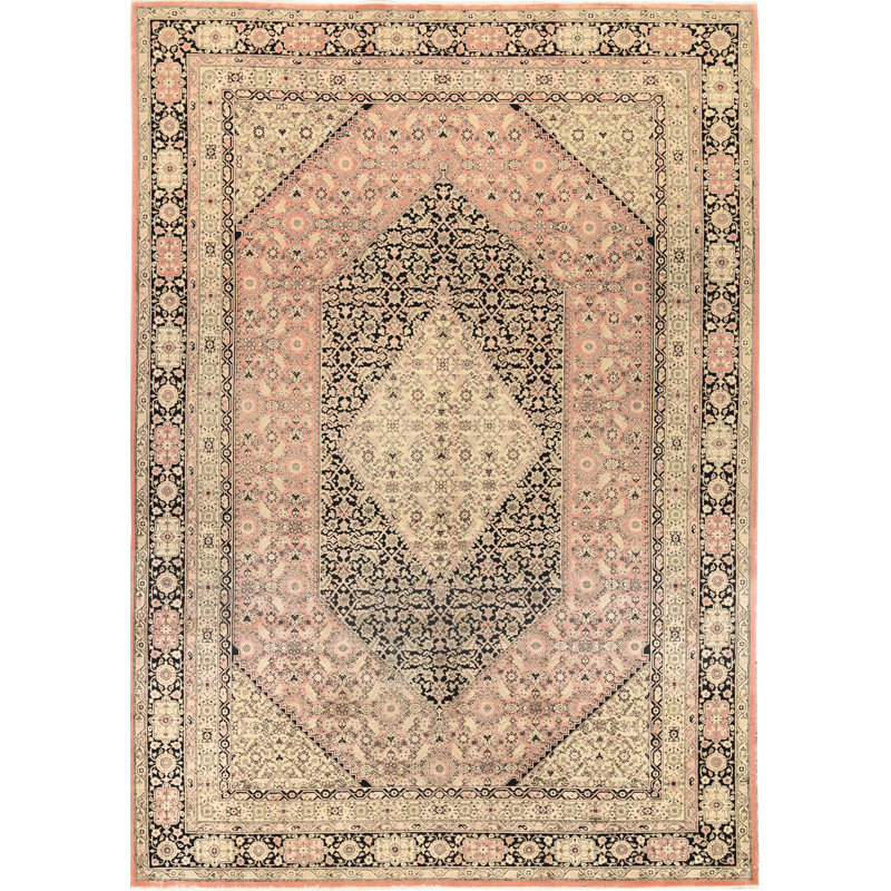Hand-Knotted High-Quality Rose and Beige Area Rug