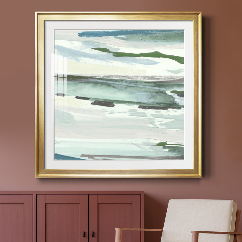 Vache excentrique colorée - peinture encadrée, H 26,5 po x l 26,5 po x P 1,5 po, Encadrement doré