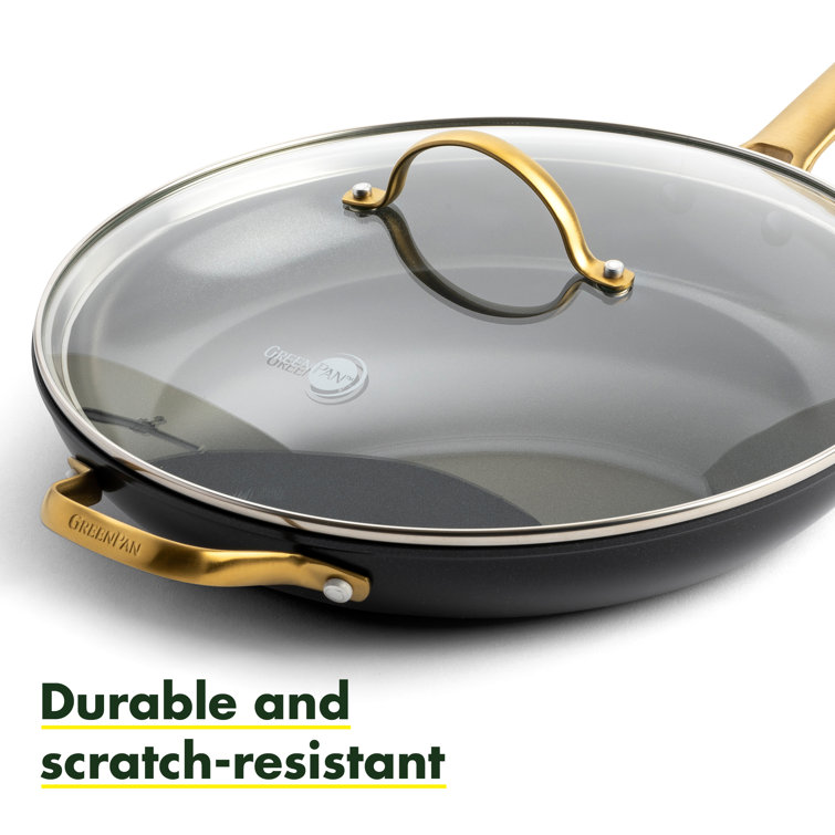 GreenPan Reserve Hard Anodized Healthy Ceramic Nonstick 10 and 12 Frying  Pan Skillet Set, Gold Handle, PFAS-Free, Dishwasher Safe, Oven Safe, Julep