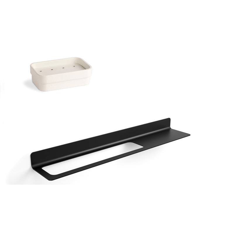 Seta 2 Piece Bathroom Hardware Set, Matte Black