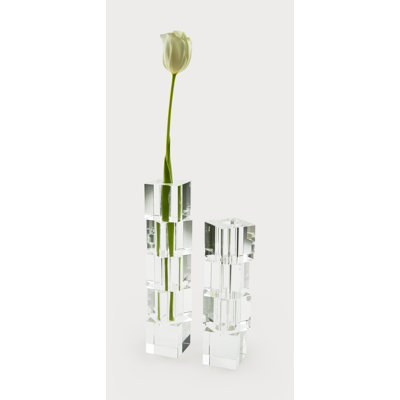 Vase de table en cristal transparent