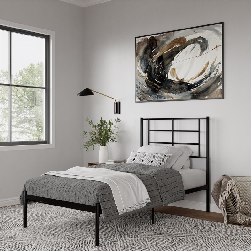 Ottorina Metal Bed, Single (3'), Black
