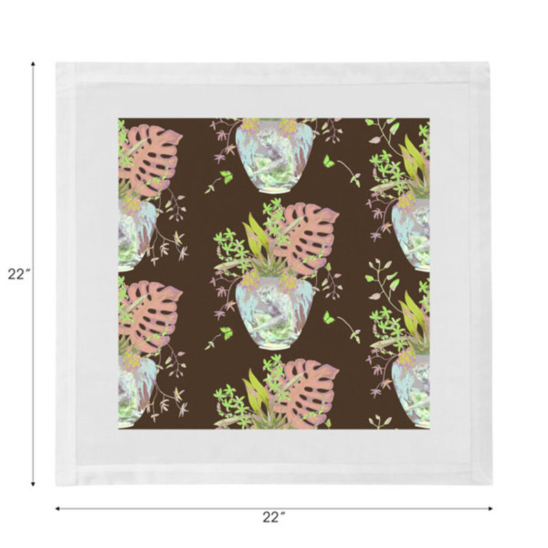 Serviettes de table en coton Monkey, Chocolat / lime