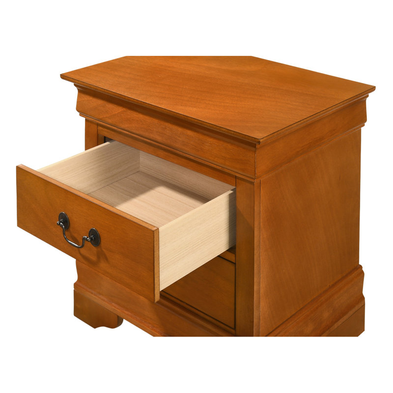 Table de chevet élégante en chêne avec 2 tiroirs