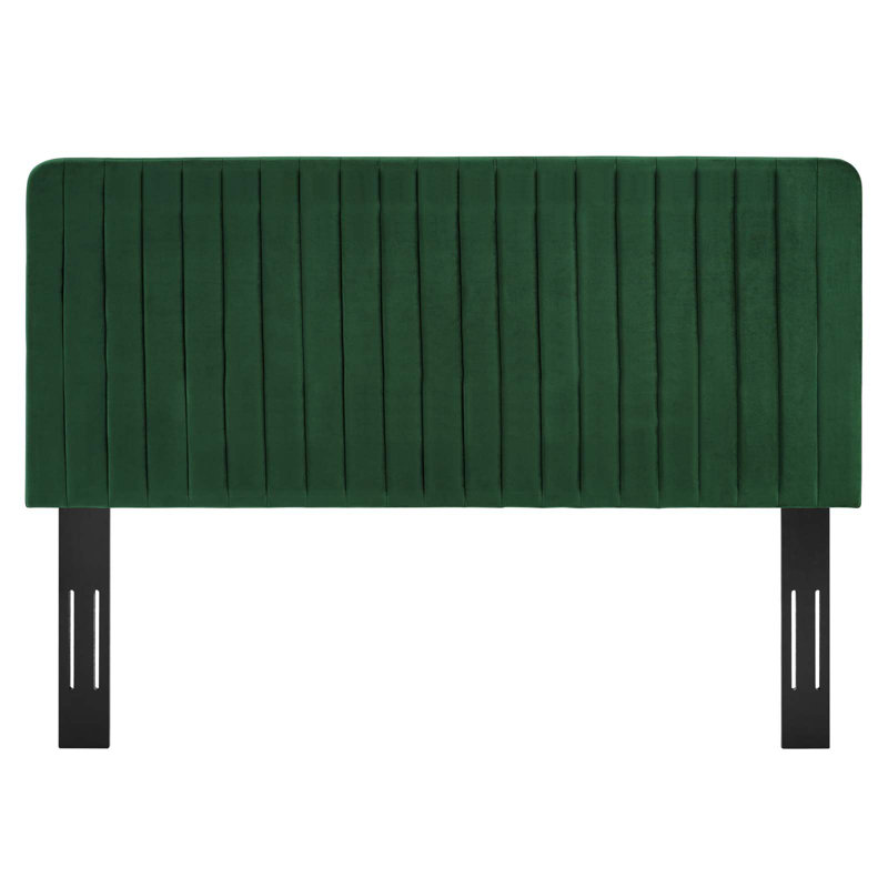 Emerald Velvet Twin Channel Tufted Upholstered Headboard