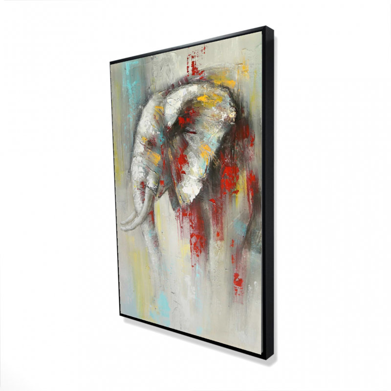 " Abstract Paint Splash Elephant ", 36" H x 24" W