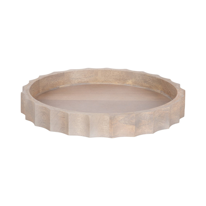 Montara Fluted Round Serving Tray, 2" H x 15" W x 15" D, Natural