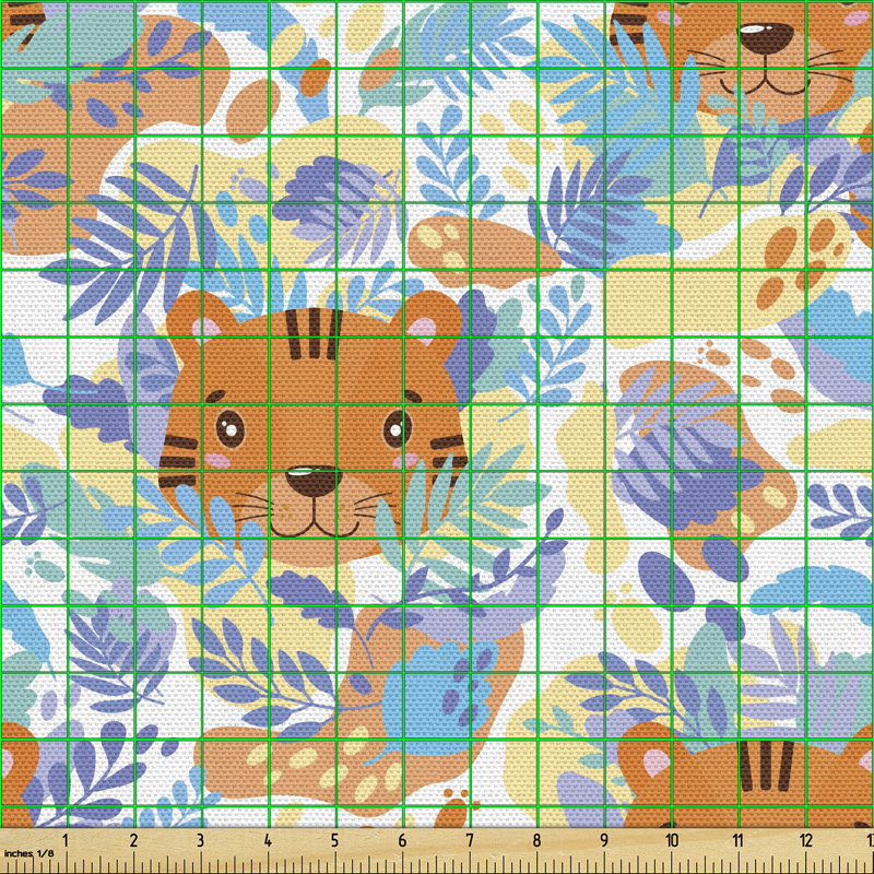Chelle Tigers and Leafy Branches Multi-Purpose Fabric