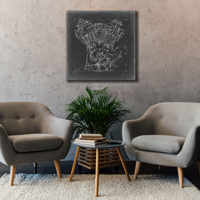 "Epic Graffiti", "Motocyclette, moteur bleu" par Ethan Harper, art mural sur toile, 37 po x 37 po