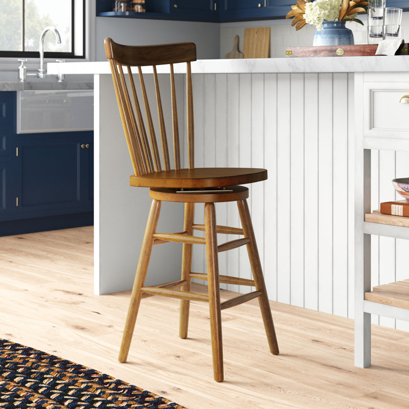 Tabouret de comptoir en bois massif de 24 po avec siège pivotant Knaack