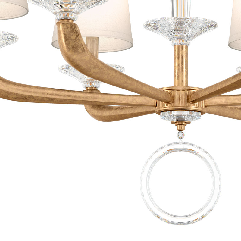 Emilea 6 - Light Glass Chandelier, French Gold