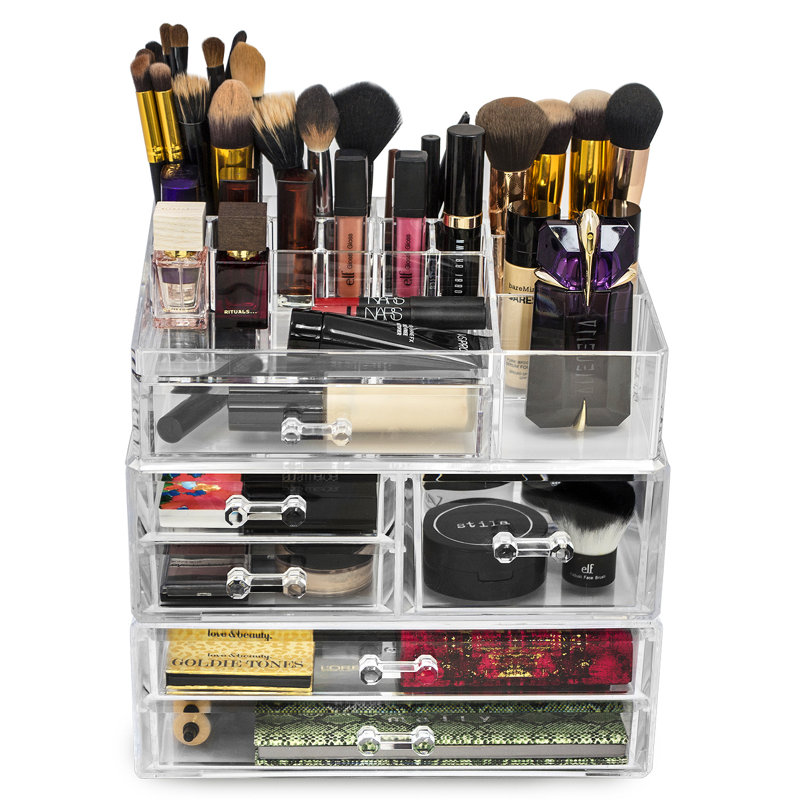 Makeup Storage Case Set Large Display - Pink, Clear