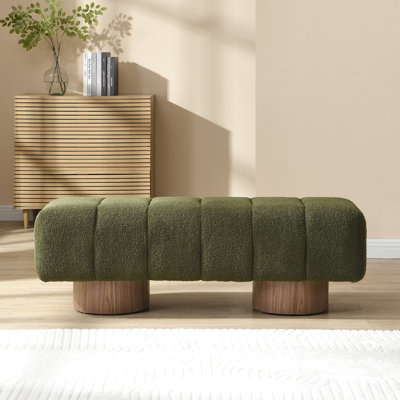 Banc rembourré en tissu Boucle, sans outils, 300 lb, idéal pour la salle à manger et le salon