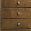 Commode haute 5 tiroirs Rouk, bois de transition brun noyer massif