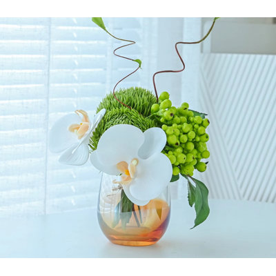 Décoration de bureau en forme de bouteille de verre plante verte