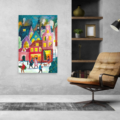 «Christmas In Amsterdam», reproduction d'art colorée abstraite, arbre de Noël contemporain, art urbain
