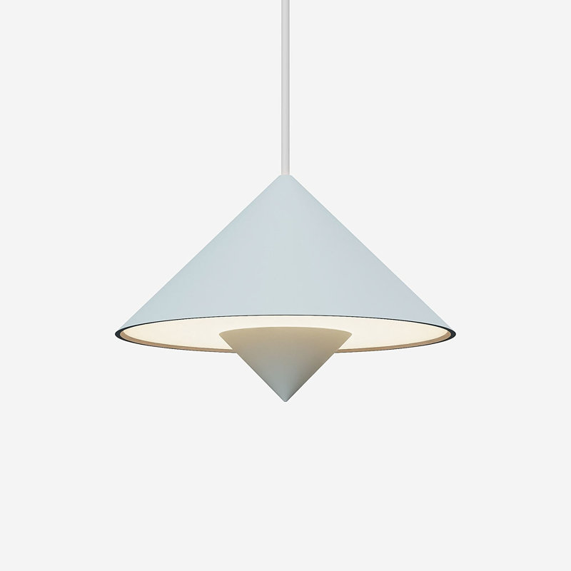 Jai Pendant Light, White, Walnut, 11'' H x 9.84'' W x 9.84'' D