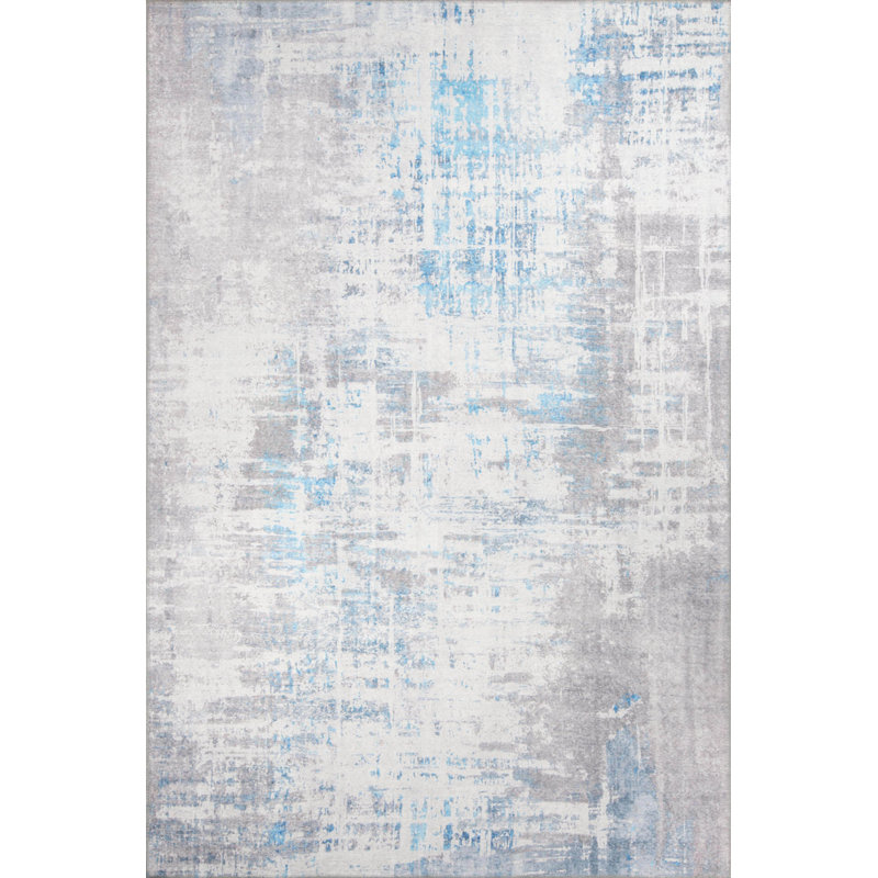Tapis décoratif gris rayé, Rectangle 7 pi 7 po x 10 pi 10 po