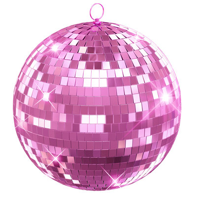 Grande boule miroir suspendue de 20 pouces pour les mariages, les événements, les décorations de Noël disco et les célébrations à domicile (rose)