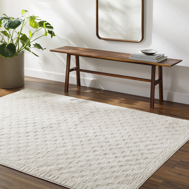 Checkered Ivory/White, Rectangle 200 x 275cm