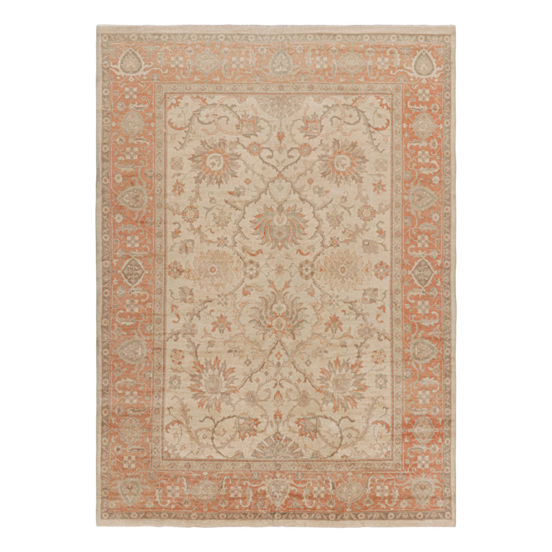 Rug & Kilim's Persian Sultanabad Style Rug In Beige And Orange With Florals